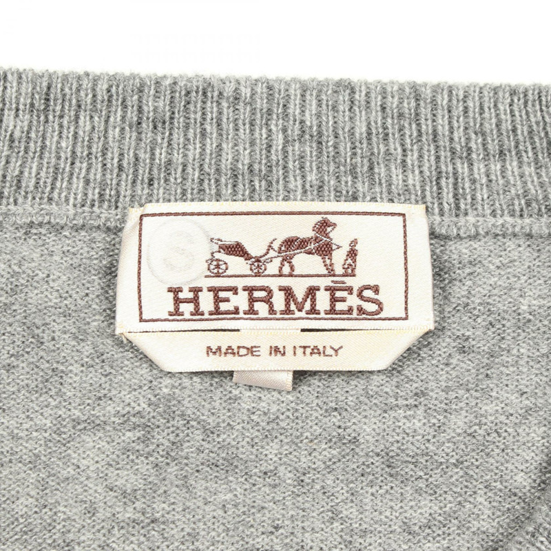 愛馬仕灰色羊絨針織衫,男士L碼,二手。-2
