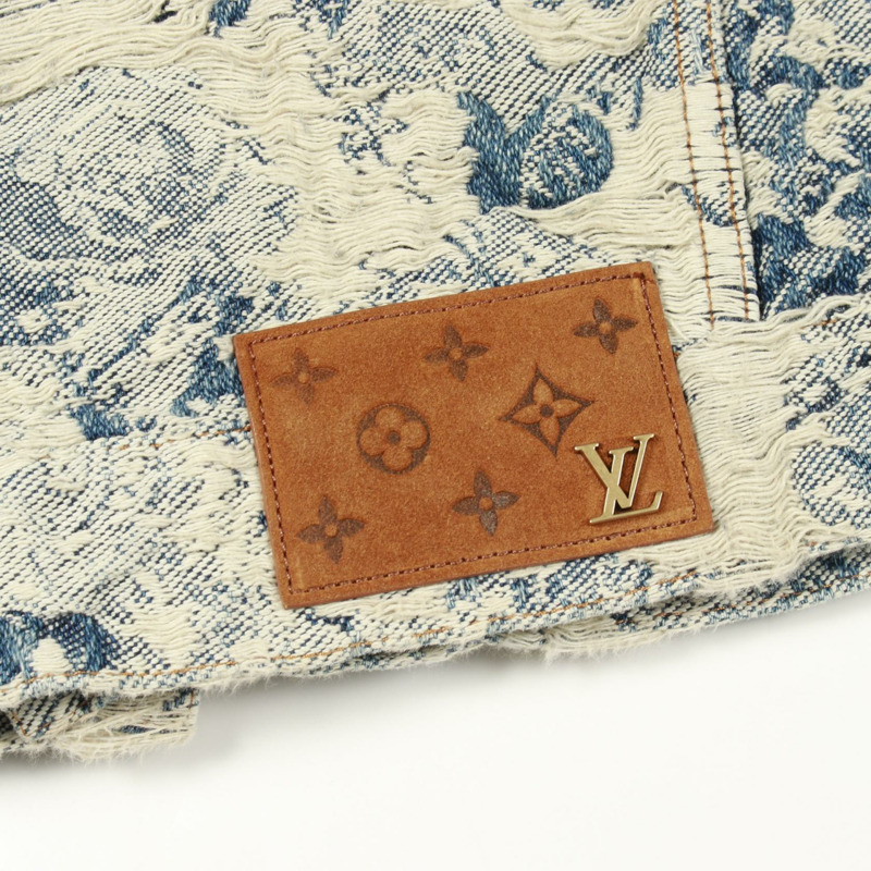 路易威登經典Monogram牛仔夾克,棉質,藍白配色,二手,男款,48號-12