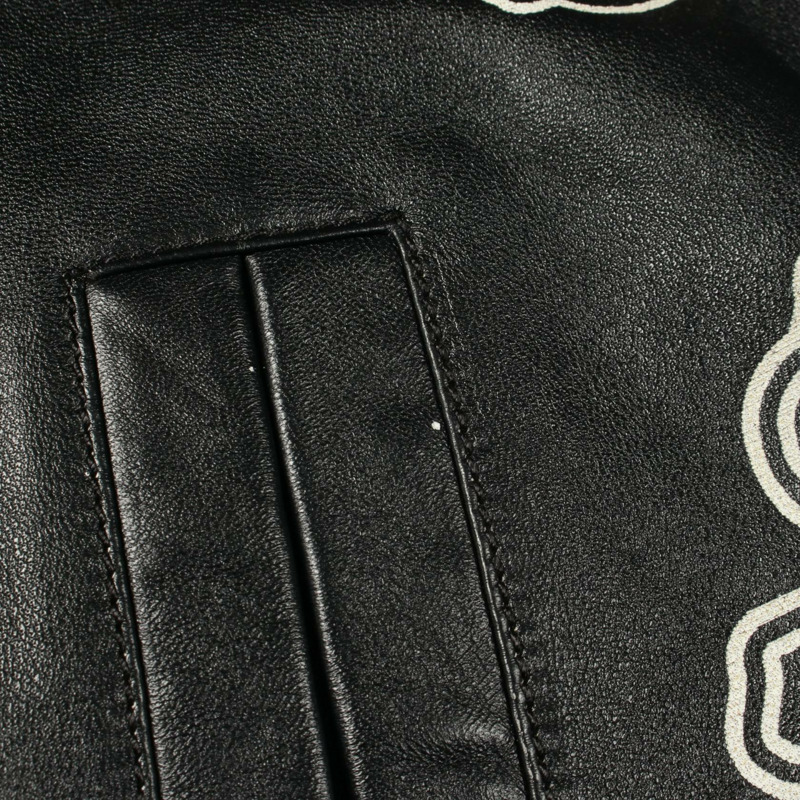 路易威登 (LOUIS VUITTON) Logo 棒球夾克,皮革羊毛材質,黑色,二手,男士 48 碼-6