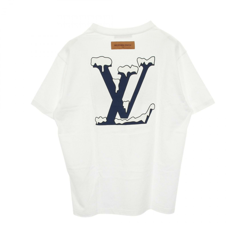 路易威登 (LOUIS VUITTON) Logo 短袖T卹,純棉,白色/藍色,二手,男士 XXL 碼-1