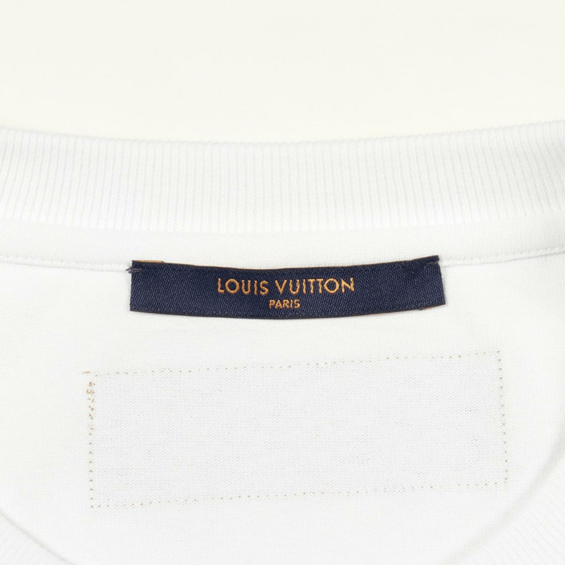 路易威登 (LOUIS VUITTON) Logo 短袖T卹,純棉,白色/藍色,二手,男士 XXL 碼-2