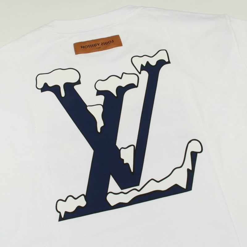 路易威登 (LOUIS VUITTON) Logo 短袖T卹,純棉,白色/藍色,二手,男士 XXL 碼-8