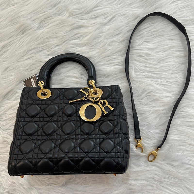 Dior Lady Dior 黑色 黛妃包-6