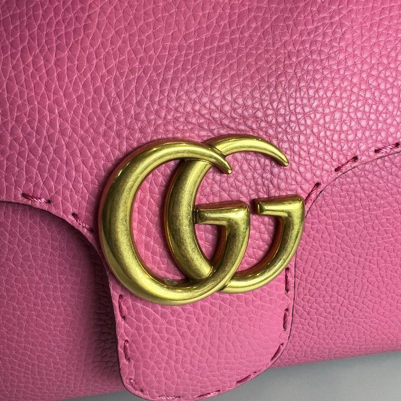 GUCCI 442622 粉金牛皮Marmont手提肩背包-9