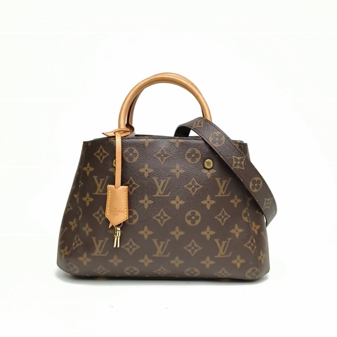 LOUIS VUITTON Montaigne蒙田BB老花PVC金扣肩背包2018