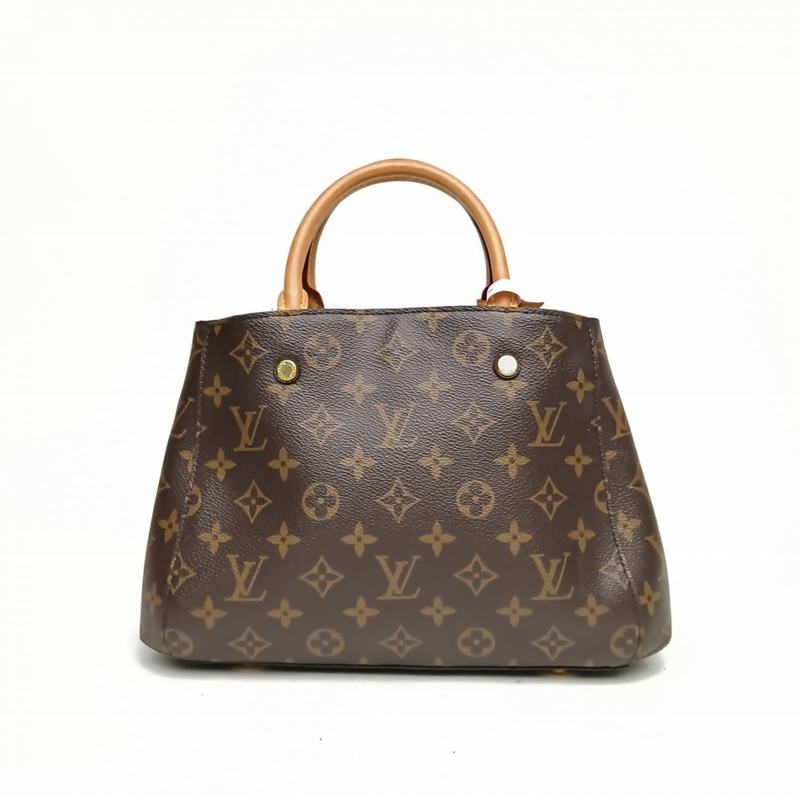 LOUIS VUITTON Montaigne蒙田BB老花PVC金扣肩背包2018-2
