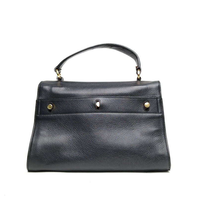 SAINT LAURENT 黑色牛皮金扣MUSE2手拎包-2