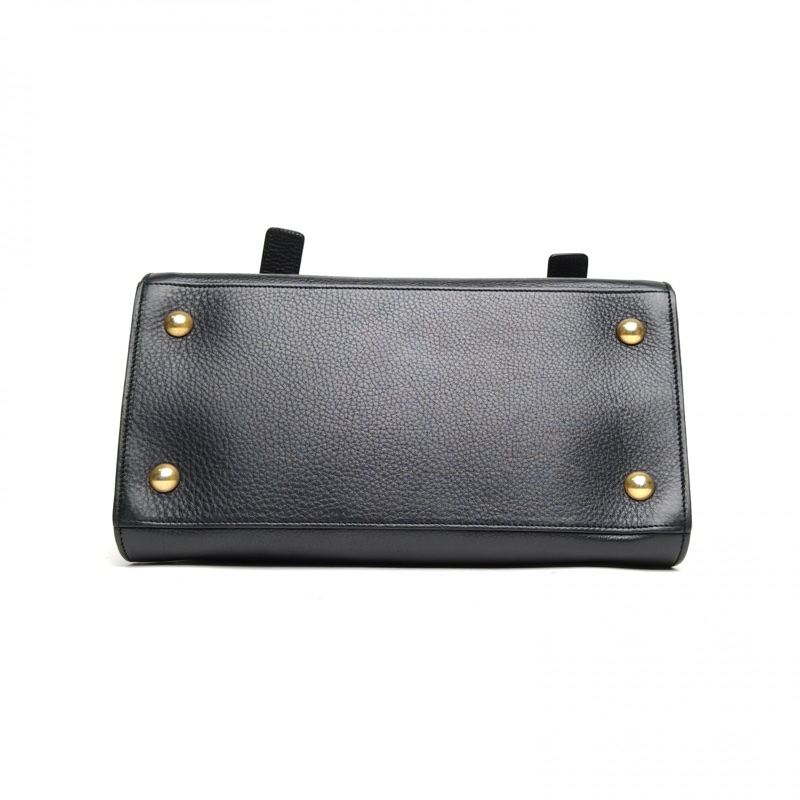 SAINT LAURENT 黑色牛皮金扣MUSE2手拎包-3