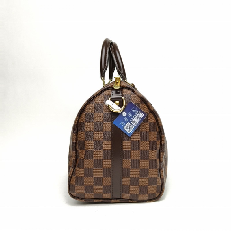 LOUIS VUITTON Speedy30配肩帶棕色棋盤格PVC肩背包2012-1