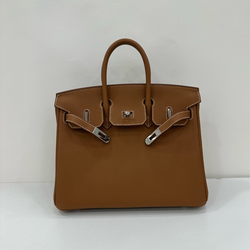 Hermes 愛馬仕 Birkin25金棕銀togo皮 K刻 原購證-1