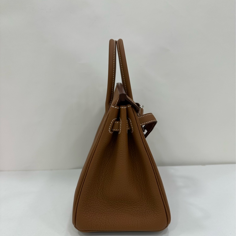 Hermes 愛馬仕 Birkin25金棕銀togo皮 K刻 原購證-3