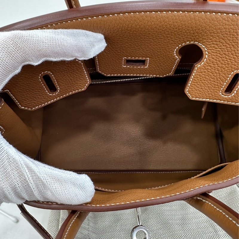Hermes 愛馬仕 Birkin25金棕銀togo皮 K刻 原購證-7