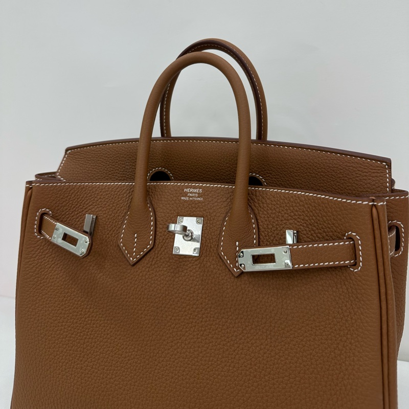 Hermes 愛馬仕 Birkin25金棕銀togo皮 K刻 原購證-8
