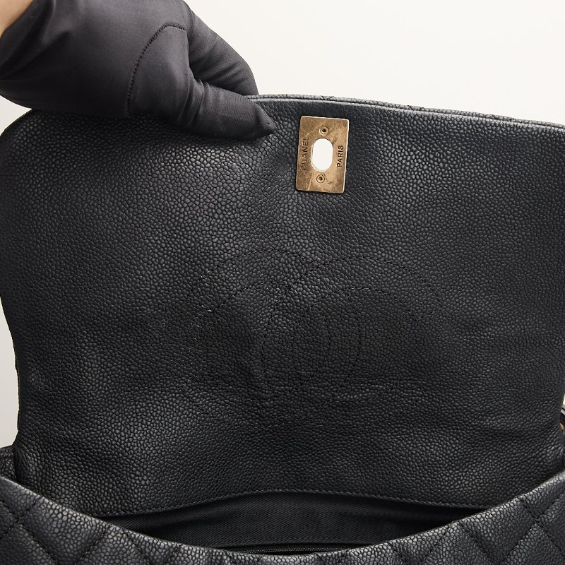二手Chanel 南瓜機場包/黑金-16