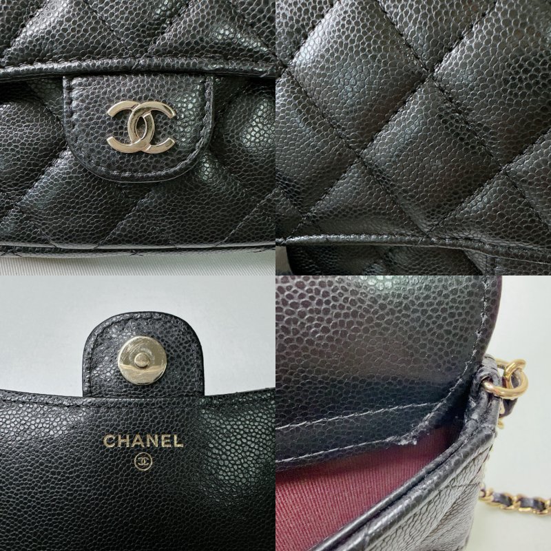 CHANEL 荔枝牛鏈帶雙層手機包-8