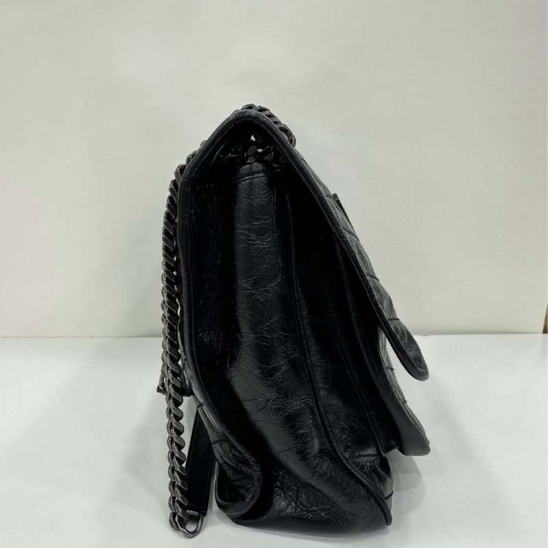 YSL/Saint laurent 黑銀NIKI小號鏈條包 18年 油蠟材質 18年編碼-3