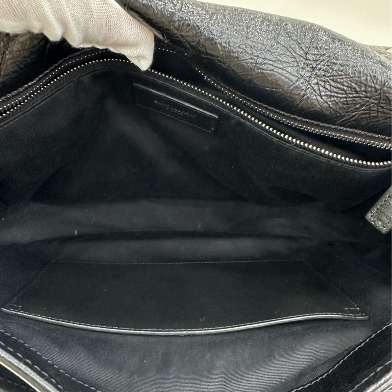 YSL/Saint laurent 黑銀NIKI小號鏈條包 18年 油蠟材質 18年編碼-7