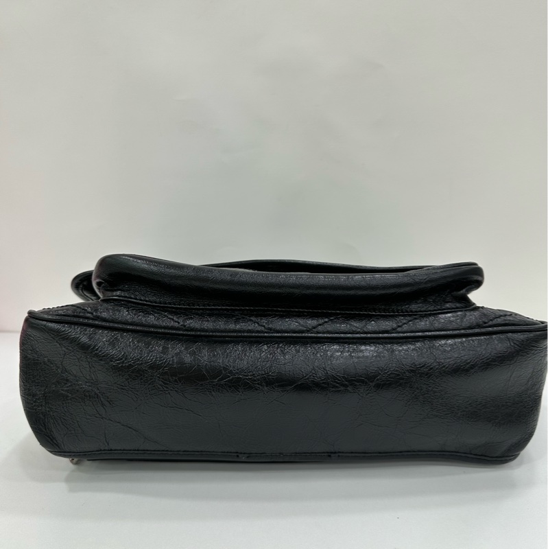 YSL/Saint laurent 黑銀NIKI小號鏈條包 18年 油蠟材質 18年編碼-8
