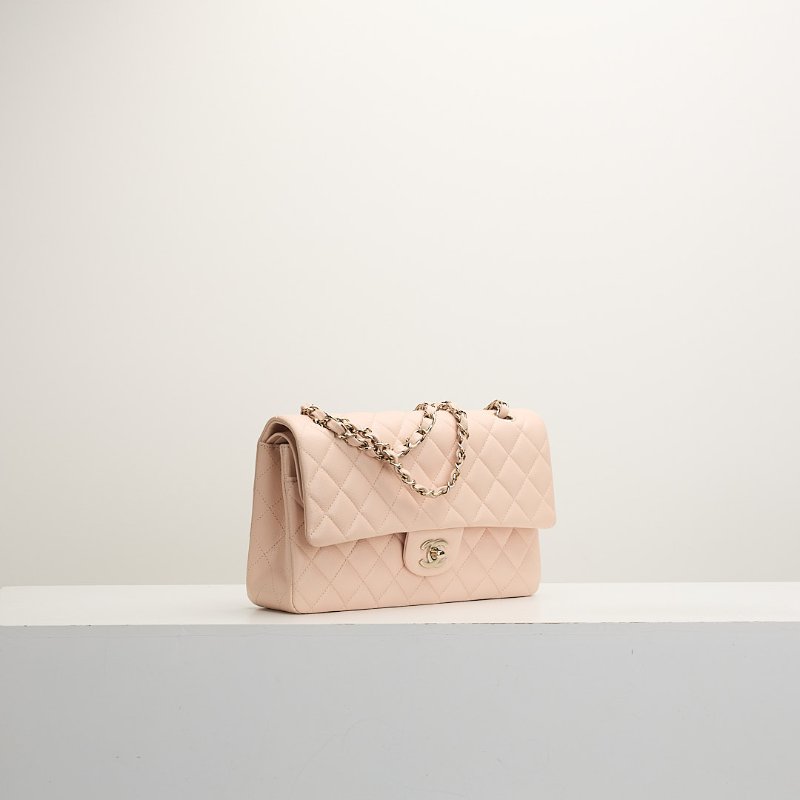 二手Chanel Cf25 荔枝牛 淡粉金-1