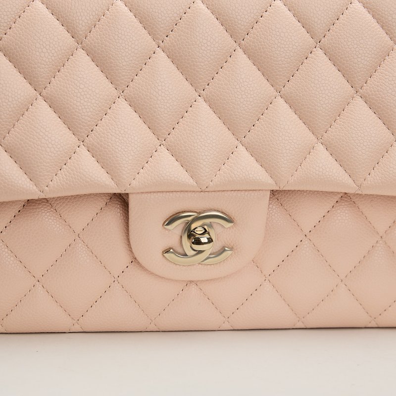 二手Chanel Cf25 荔枝牛 淡粉金-3