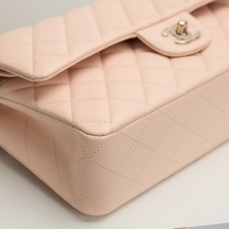 二手Chanel Cf25 荔枝牛 淡粉金-4