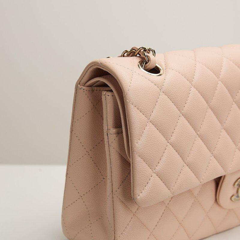 二手Chanel Cf25 荔枝牛 淡粉金-5
