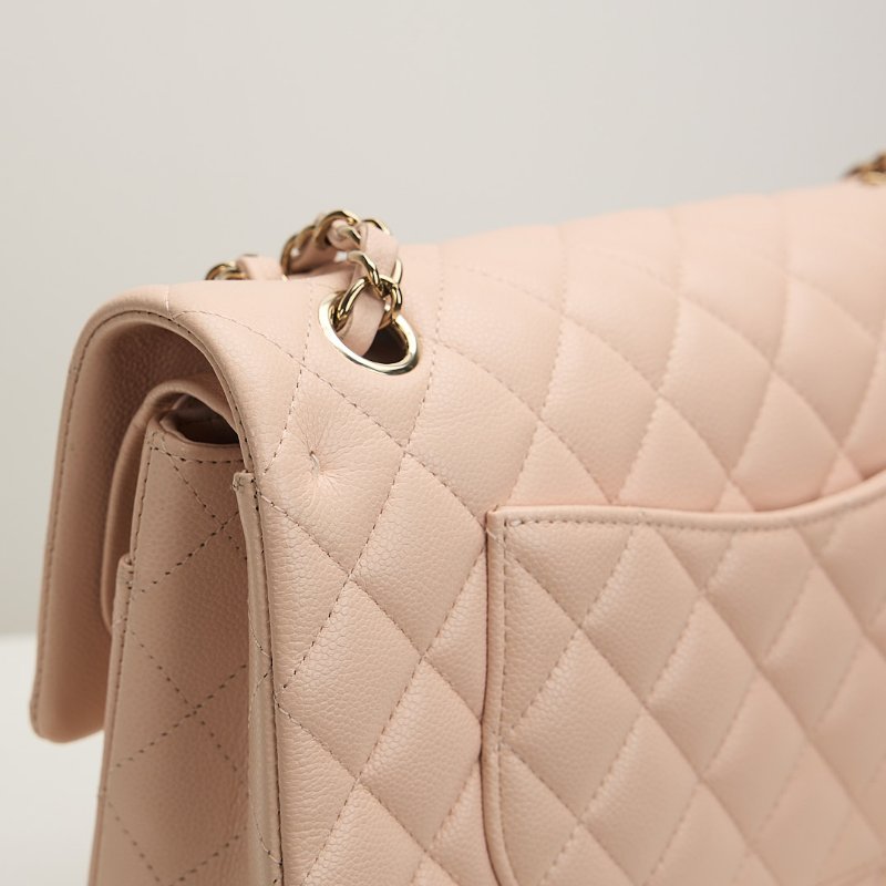 二手Chanel Cf25 荔枝牛 淡粉金-7