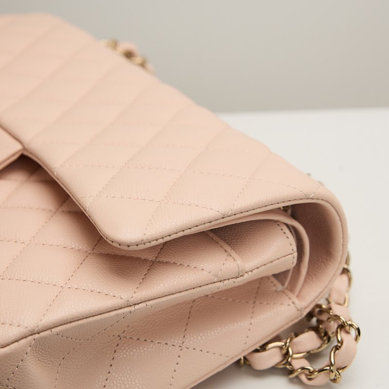 二手Chanel Cf25 荔枝牛 淡粉金-11