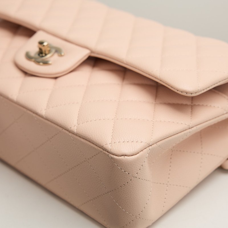 二手Chanel Cf25 荔枝牛 淡粉金-12