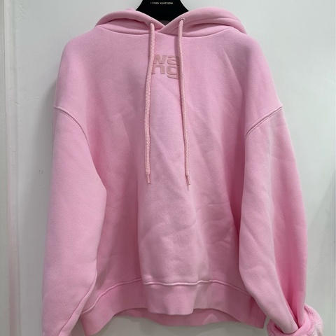 alexander wang 純色連帽寬鬆衛衣 女款 粉紅色