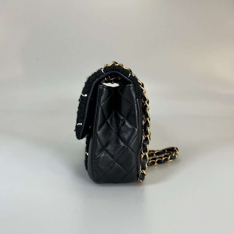 CHANEL CF季節款毛呢格紋側肩包 AS4459/晶片款-2