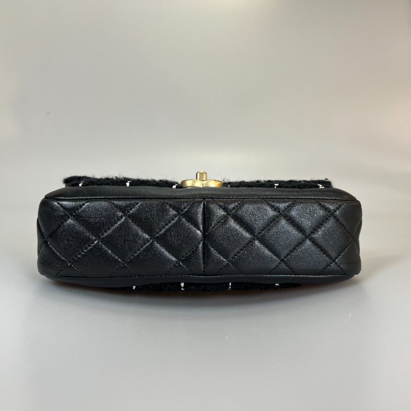 CHANEL CF季節款毛呢格紋側肩包 AS4459/晶片款-4