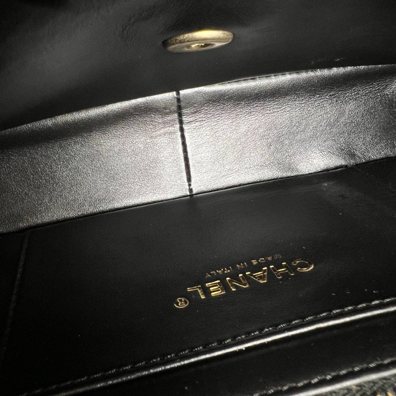 CHANEL CF季節款毛呢格紋側肩包 AS4459/晶片款-6