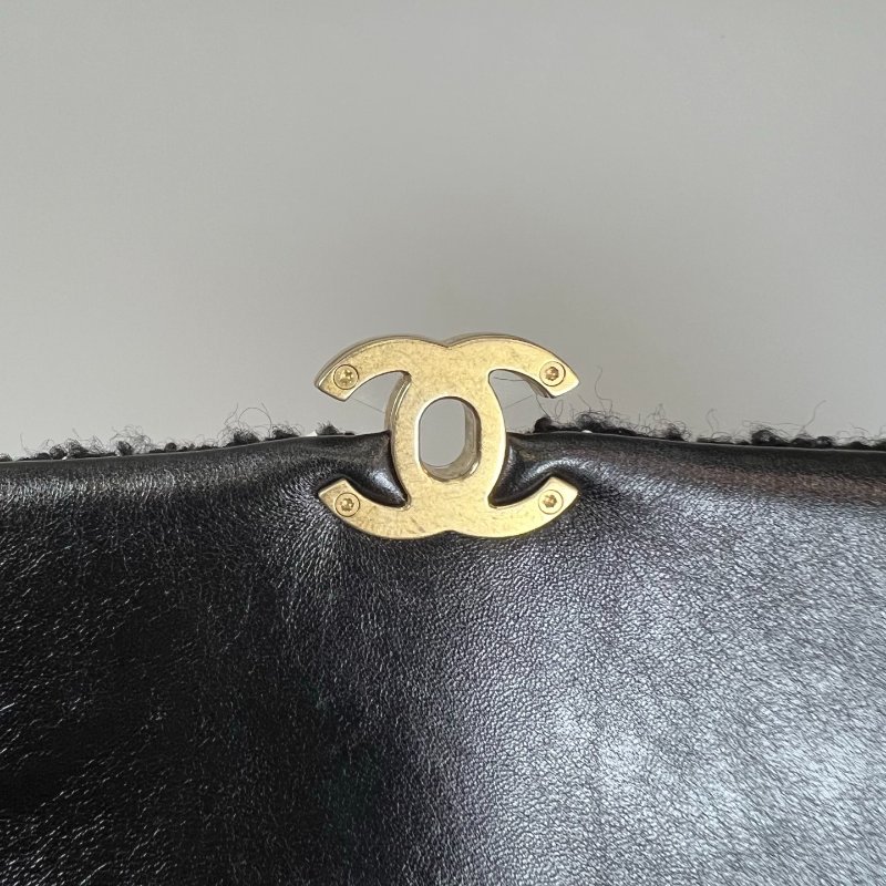 CHANEL CF季節款毛呢格紋側肩包 AS4459/晶片款-10