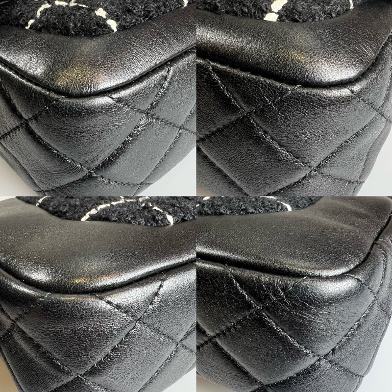 CHANEL CF季節款毛呢格紋側肩包 AS4459/晶片款-15