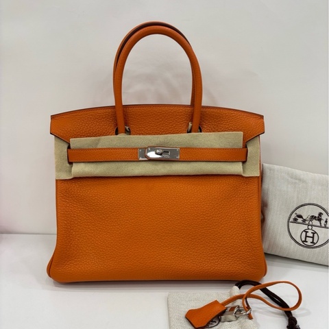 愛馬仕 Birkin 30 愛馬仕橙色Togo皮 鎖具齊 框Q