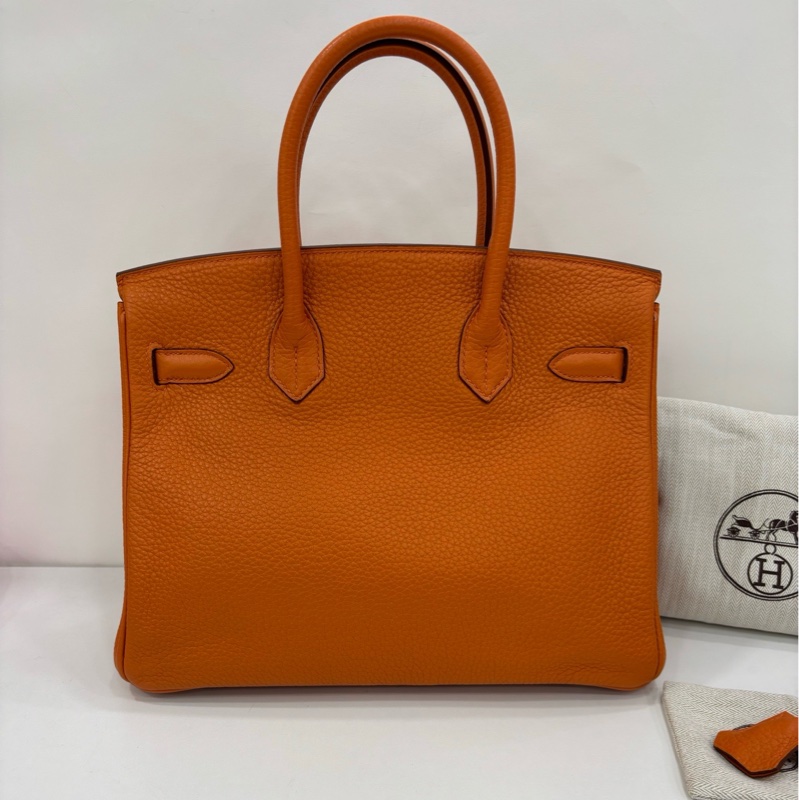 愛馬仕 Birkin 30 愛馬仕橙色Togo皮 鎖具齊 框Q-1