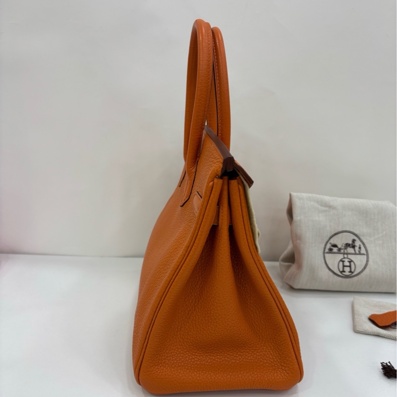 愛馬仕 Birkin 30 愛馬仕橙色Togo皮 鎖具齊 框Q-2