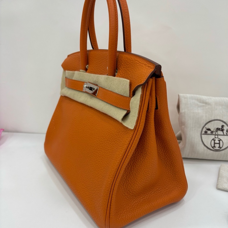 愛馬仕 Birkin 30 愛馬仕橙色Togo皮 鎖具齊 框Q-3