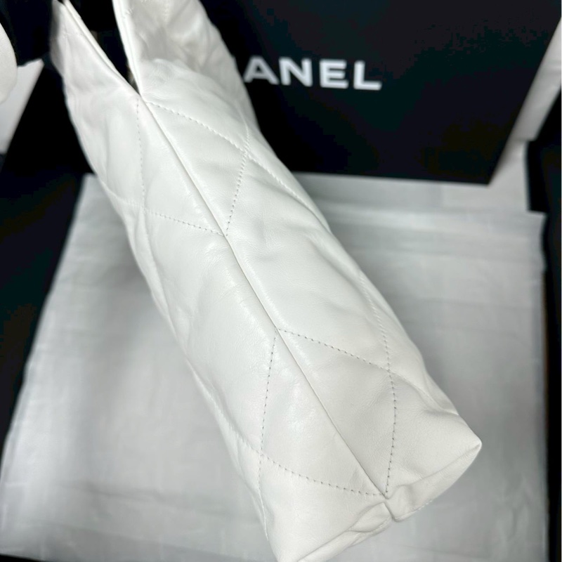 富家千金💎99新🈶購證❤️🔥Chanel香奈兒白金小號22bag垃圾袋單肩手提包-13
