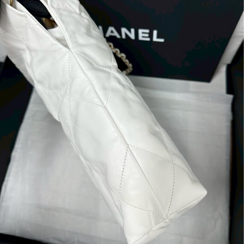 富家千金💎99新🈶購證❤️🔥Chanel香奈兒白金小號22bag垃圾袋單肩手提包-15