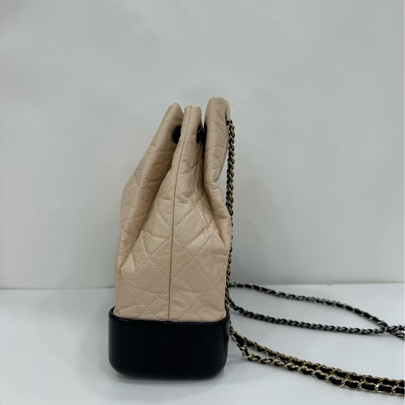 Chanel 香奈兒 奶茶色 流浪背包 尺寸22x25cm 25開-4