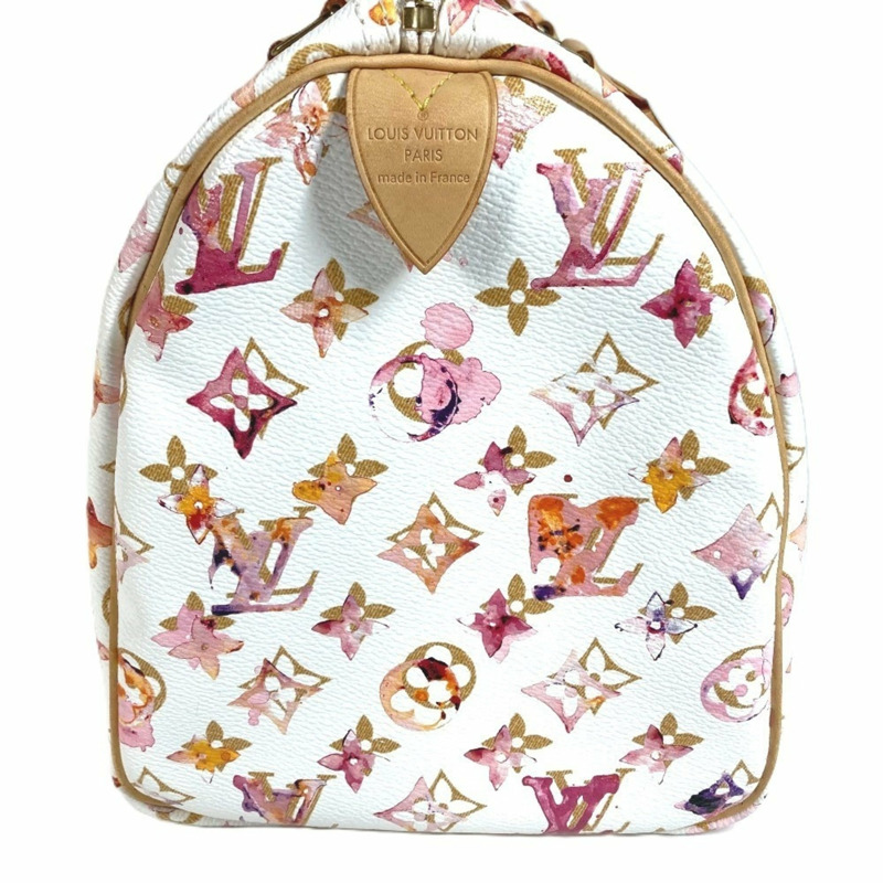路易威登 M95751 Monogram Watercolor Speedy 30 迷你波士頓包 女士白色-2