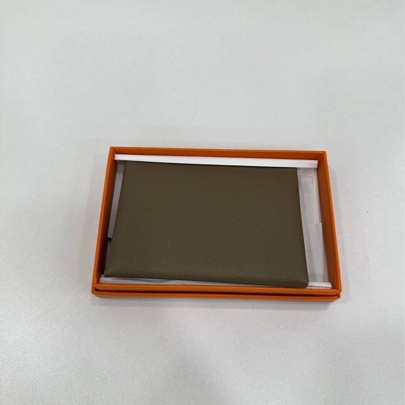Hermes 愛馬仕 Calvi卡包 大象灰銀扣 Epsom皮 B刻-3