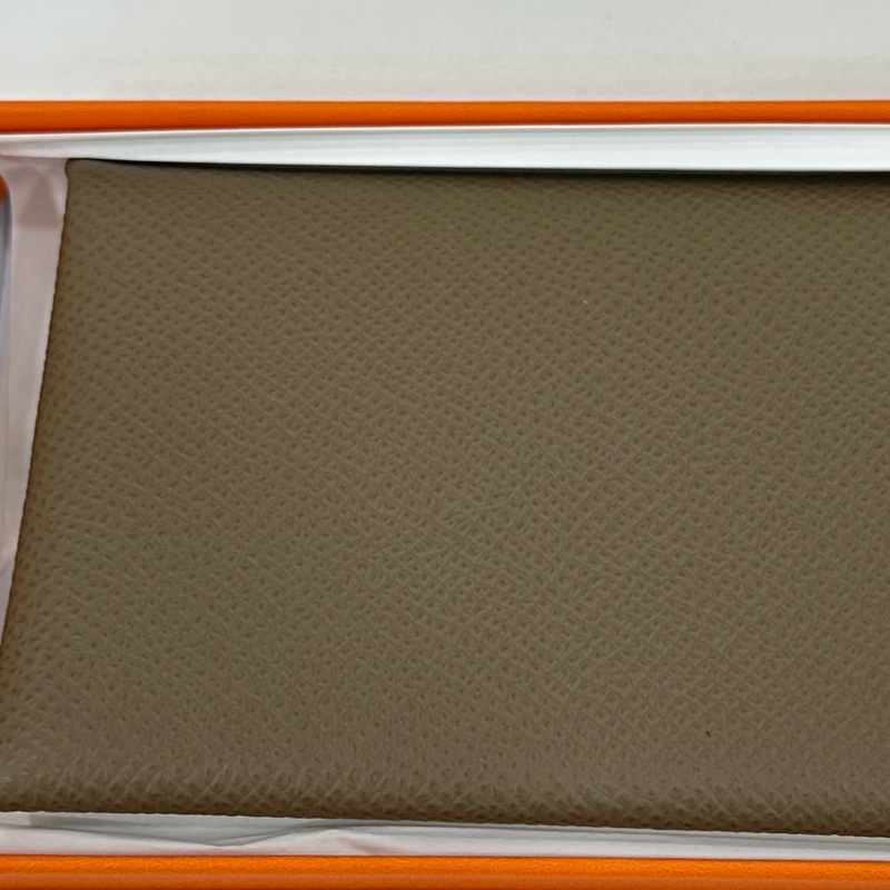 Hermes 愛馬仕 Calvi卡包 大象灰銀扣 Epsom皮 B刻-4