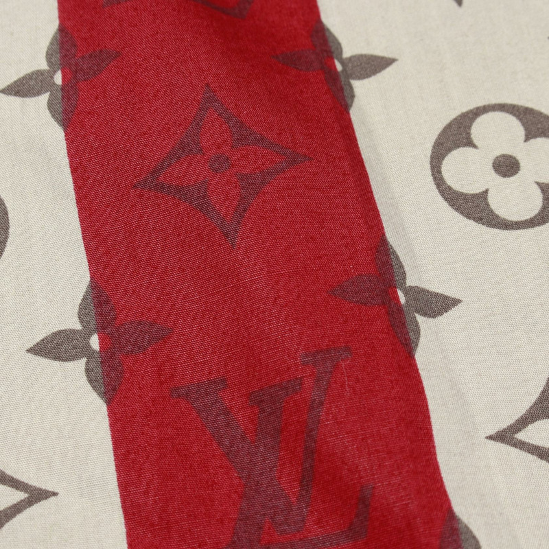 LOUIS VUITTON × NIGO 條紋襯衫,純棉材質,紅色/米色/紅色,二手男士 XXL 碼-5