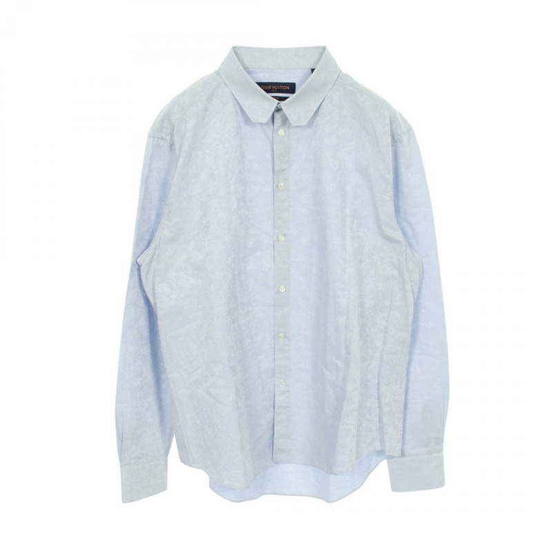 路易威登 Monogram 花卉襯衫 RM201Q THJ HIS41S 純棉藍色二手男款 #4L-0