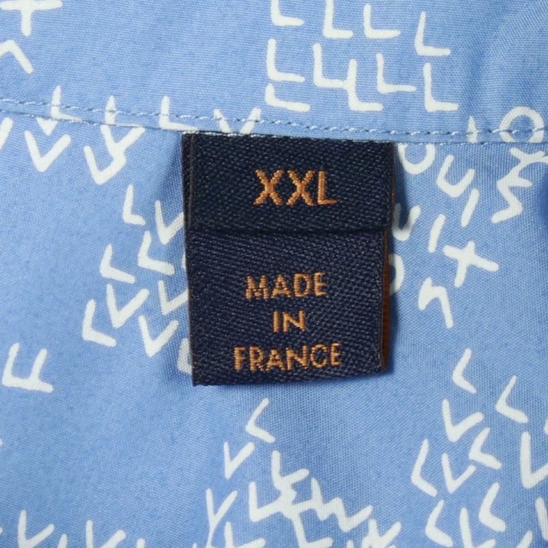 路易威登 Damier 花紋襯衫 RM222M NF4 HNS20W 純棉藍色 二手男款 #XXL-4