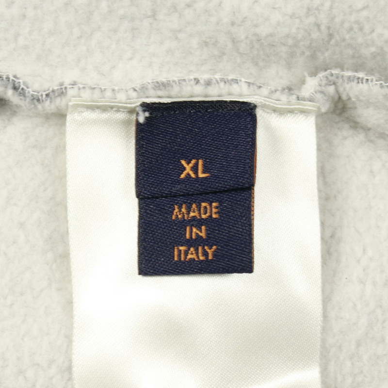 路易威登 Monogram 圓形剪裁連帽衫,純棉,灰色,二手,男士 XL 碼-3