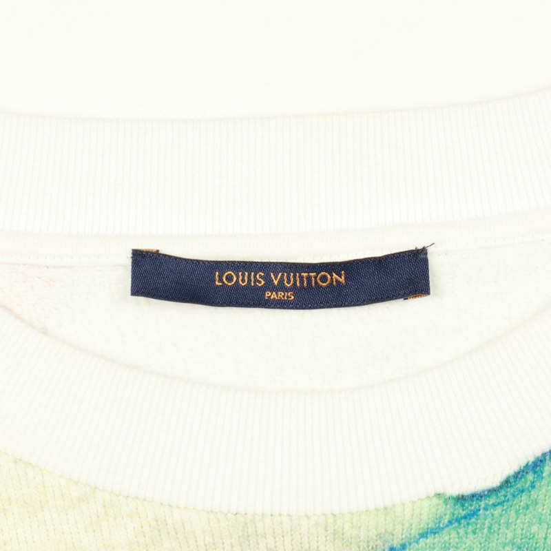 路易威登(LOUIS VUITTON)水彩巨型Monogram圖案白色純棉衛衣,二手男士M碼-2